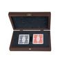Gifts - Plastic-Coated Playing Cards in Caramel Wooden Case - MANOPOULOS CHESS & BACKGAMMON