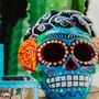 Ceramic - Mexican skull with flowers - TIENDA ESQUIPULAS