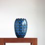 Vases - Blue Teleport Barrel Vase MED - SYNCHROPAINT