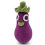 Jouets enfants - RÉGINE L'AUBERGINE - HOCHET POUR BÉBÉ EN COTON BIO - MYUM - THE VEGGY TOYS