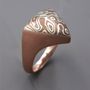 Jewelry - Mokume Gane ring, Silver and Copper, Fire element. - PONK SMITHI