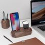 Mobilier et rangements pour bureau - Station d'accueil double iPhone en bois - OAKYWOOD