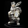 Clocks - The White Rabbit Silver Clock Alice in Wonderland - ORMAS GROUP