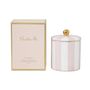 Candles - Blush & Ivory Stripe Candle (Strawberry Champagne) - CRISTINA RE