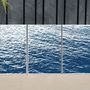 Art photos - Bright Seascape in Capri, 100x210cm Cyanotype Triptych - KIND OF CYAN