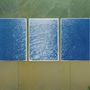 Art photos - Splendorous Amalfi Coast, 100x210cm Cyanotype Triptych - KIND OF CYAN