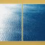 Art photos - Smooth Bay in the Mediterranean, 100x140cm Cyanotype Diptych - KIND OF CYAN