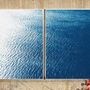 Art photos - Smooth Bay in the Mediterranean, 100x140cm Cyanotype Diptych - KIND OF CYAN