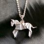 Jewelry - Horse Origami pendent with chain - BYNEBULINE