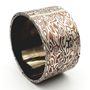 Jewelry - Mokume Gane hollow round flat bangle, Silver and Copper - PONK SMITHI