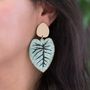 Jewelry - Embroidered Leaves earrings and bracelets - ZENZA