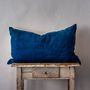 Comforters and pillows - Pillow: Indigo over dyed antique handwoven hemp - LINEAGE BOTANICA - THE ART OF WELLBEING
