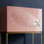 Console table - ROSE PEACOCK, Mother-of-pearl Gold Leg Cabinet - ARIJIAN