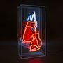 Decorative objects - 'Boxing' Large Acrylic Box Neon - Boxing Gloves with Graphic - LOCOMOCEAN