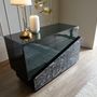 Console table - OBLIQUE_H02, Mother-of-Pearl Deep Green Drawer - ARIJIAN