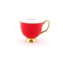 Coffee and tea - XL Red Teacup and Saucer - LYNDALT