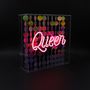 Decorative objects - 'Queen' Acrylic Box Neon Light with Sequins - LOCOMOCEAN