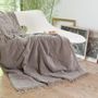 Decorative objects - Boho blanket in cotton velvet and large linen 130x250 cm - EN FIL D'INDIENNE...