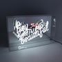 Objets de décoration - Boîte à néon « Hey Beautiful » en acrylique - LOCOMOCEAN
