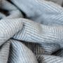 Throw blankets - Recycled Wool Blanket in Charcoal Herringbone - THE TARTAN BLANKET CO.