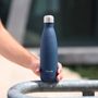 Travel accessories - Stainless steel insulated bottle Granite blue - QWETCH
