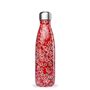 Travel accessories - Flowers stainless steel insulated bottle red - QWETCH