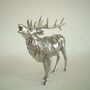 Sculptures, statuettes and miniatures - Ref 2312- Large Deer in slab with base - ARTEBOUC