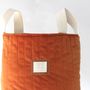 Decorative objects - REVERSIBLE STORAGE BAG  VELVET / LINEN. ORANGE  - PETIT ALO