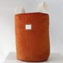 Objets de décoration - SAC DE RANGEMENT RÉVERSIBLE VELOURS ET LIN. ORANGE - PETIT ALO