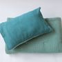 Comforters and pillows - TURQUOISE GREEN MUSLIN BEDSPREAD - PETIT ALO