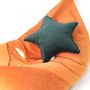 Fabric cushions - ORANGE VELVET FLOOR CUSHION PUFF - PETIT ALO