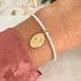 Bijoux - Bracelet perles médaille fleur herbier de Provence - JOUR DE MISTRAL