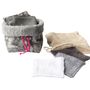 Bath towels - Storage basket with Zero Waste Reusable cleansing pads and a mesh bag - ATELIER CATHERINE MASSON