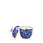 Objets de décoration - Bougie parfumée bleue et blanche en céramique peinture à la main - THANIYA