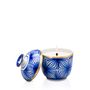 Objets de décoration - Bougie parfumée bleue et blanche en céramique peinture à la main - THANIYA