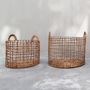 Decorative objects - Dried Hyacinth Wicker Laundry Basket Set 1 - NYAMAN GALLERY BALI