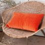 Fabric cushions - WAVE Cushion in quilted cotton velvet 30x45 cm - EN FIL D'INDIENNE...