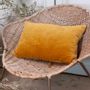 Fabric cushions - WAVE Cushion in quilted cotton velvet 30x45 cm - EN FIL D'INDIENNE...