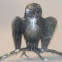 Sculptures, statuettes et miniatures - Chat Huant sur branche ailes ouvertes - ARTEBOUC