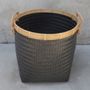 Decorative objects - Classic Black Wicker Laundry Basket - Set of 3 - NYAMAN GALLERY BALI
