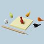 Other wall decoration - Mini Sparrow and Snail Magnet : Stationery Collection Organizer Note paper Decorate Home - QUALY DESIGN OFFICIAL