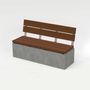 Benches for hospitalities & contracts - ANGULUS SEDES TRUNCUS Concrete garden bench with optional wood seat/backrest - CO33 EXKLUSIVE BETONMÖBEL