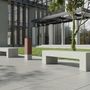 Benches for hospitalities & contracts - ANGULUS SEDES PONTIS Concrete Garden Bench in U-Shape with optional wood seat/backrest - CO33 EXKLUSIVE BETONMÖBEL