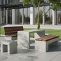 Benches for hospitalities & contracts - ANGULUS SEDES PONTIS Concrete Garden Bench in U-Shape with optional wood seat/backrest - CO33 EXKLUSIVE BETONMÖBEL