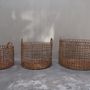Decorative objects - Dried Hyacinth Wicker Laundry Basket Set 2 - NYAMAN GALLERY BALI