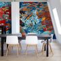 Wallpaper - Wallpaper “La Danse” 263 x 450 cm - ORANGE/BLUE - Infinitely connected horizontally and/or vertically - Maison Fétiche - MAISON FÉTICHE