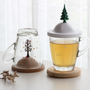 Office sets - Mug/Glass Sparrow - Kitchen Utensils: Party Glass, Tea Pot and Coffee Pot 100% Recyclable - QUALY DESIGN OFFICIAL