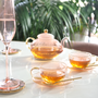 Cadeaux - Lot de 2 tasses à thé et soucoupe en verre rose - CRISTINA RE