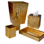 Bathroom waste baskets - Monogram eos gold tissue boutique - MIKE + ALLY