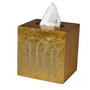 Bathroom waste baskets - Monogram eos gold tissue boutique - MIKE + ALLY